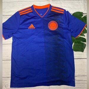 Colombia National Team Blue 2018 Adidas Away Jersey  (CW1562) sz L 13/14 Kids